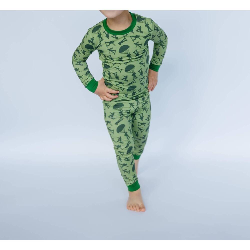 NEW POPPY KIDS CO. kids' trooper pajama set in green army